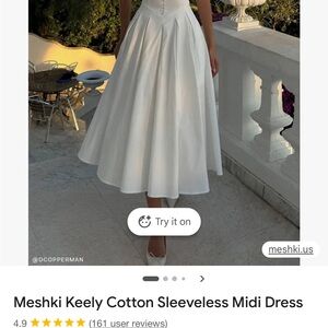 Meshki Cream V-Neck Sleeveless Dress